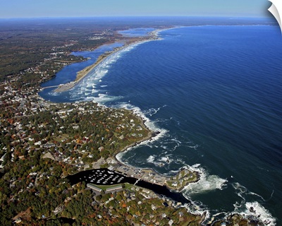Perkins Cove, Ogunquit Beach, Ogunquit, Maine, USA - Aerial Photograph