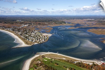 PIne Point Beach, Scarborough, Maine, USA - Aerial Photograph