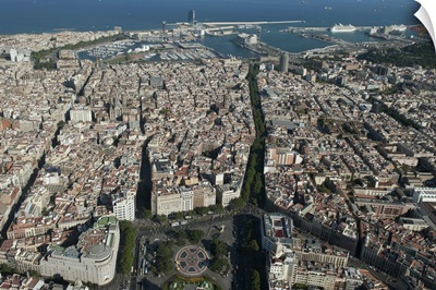 Placa Catalunya, Barcelona, Spain - Aerial Photograph
