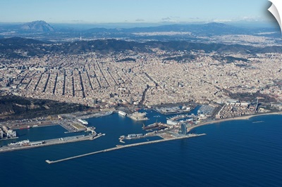 Port of Barcelona and Hotel Vela, Barcelona, Spain - Aerial Photograph