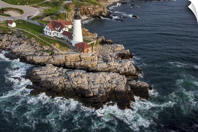 Portland Head Light, Cape Elizabeth, Maine - Aerial Photograph