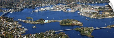 Portsmouth Harbor, Portsmouth, New Hampshire, USA - Aerial Photograph