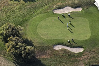 Putting Green In Golf Course, Tumiac, France - Aerial Photograph