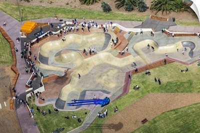 Skate Park at Marina Triangle Reserve In St Kilda, Melbourne - Aerial Photograph
