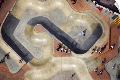 Skate Park at Marina Triangle Reserve In St Kilda, Melbourne - Aerial Photograph