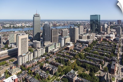 Skyscrapers At Back Bay, Boston, MA, USA - Aerial Photograph