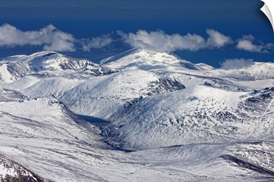 Snow Covered Mourne Mountains, Northern Ireland - Aerial Photograph