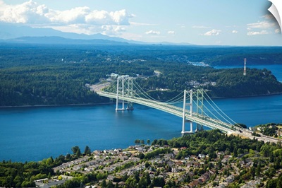 Tacoma Narrows Bridge; Tacoma, WA - Aerial Photograph