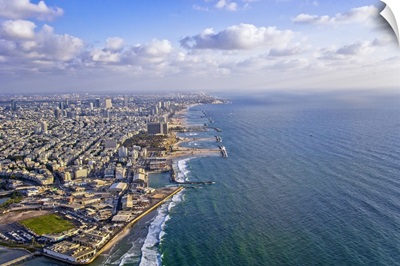Tel Aviv Shore Line, Tel Aviv, Israel - Aerial Photograph