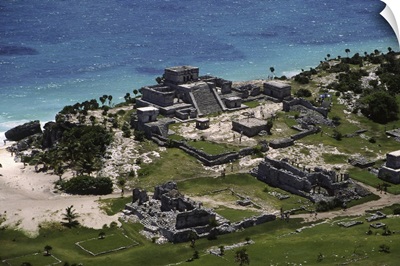 The Maya Ruins of Tulum, Quintana Roo, Yucatan Peninsula, Mexico - Aerial Photograph