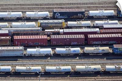 Train Wagons, South Portland, Maine - Aerial Photograph