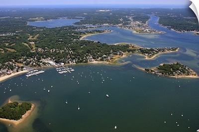 Wickets Island, And Onset Beach, Wareham, Massachusetts, USA - Aerial Photograph