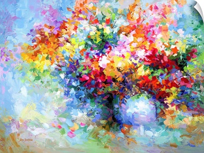 Colorful Vase Of Flowers