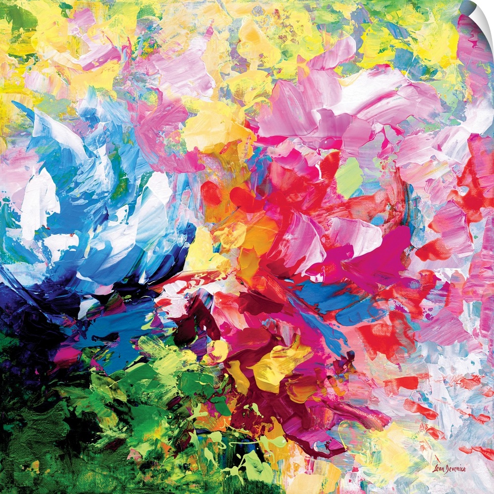 Vibrant colorful abstract painting.