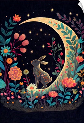 Rabbit On Crescent Moon
