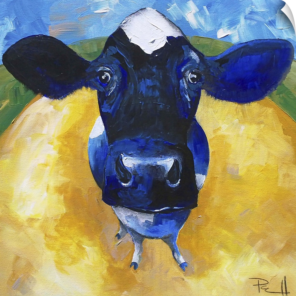 Portrait of a curious cow.