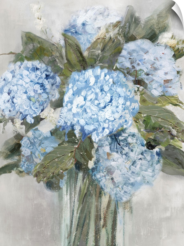 Blue Hydrangea In Vase
