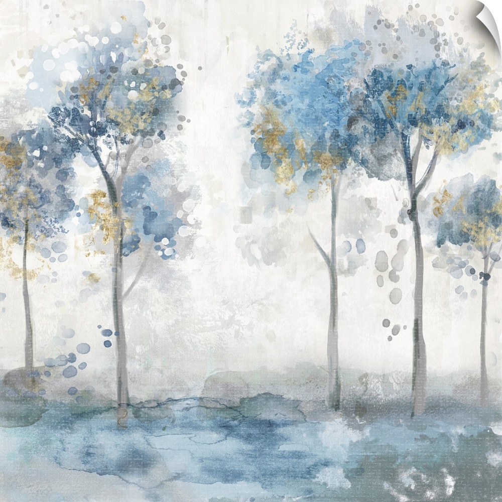 Blue And Gold Trees Contemporary