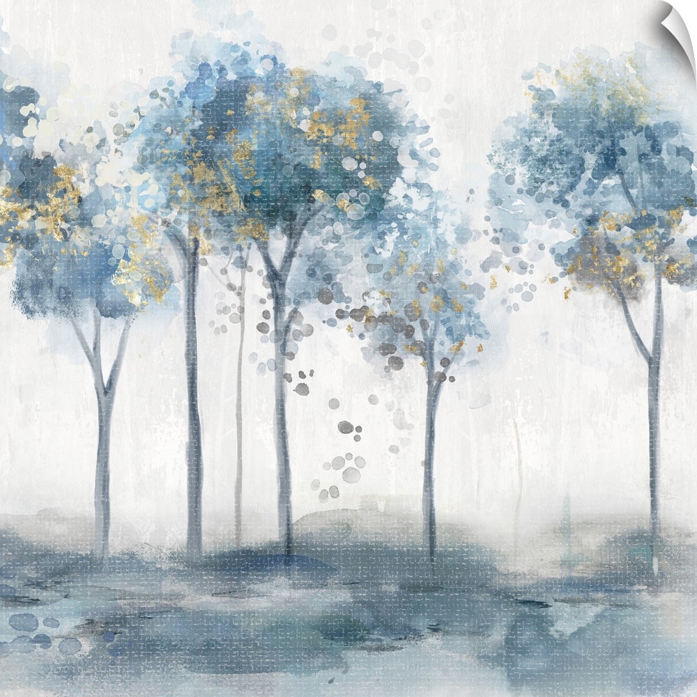 Blue And Gold Trees Contemporary