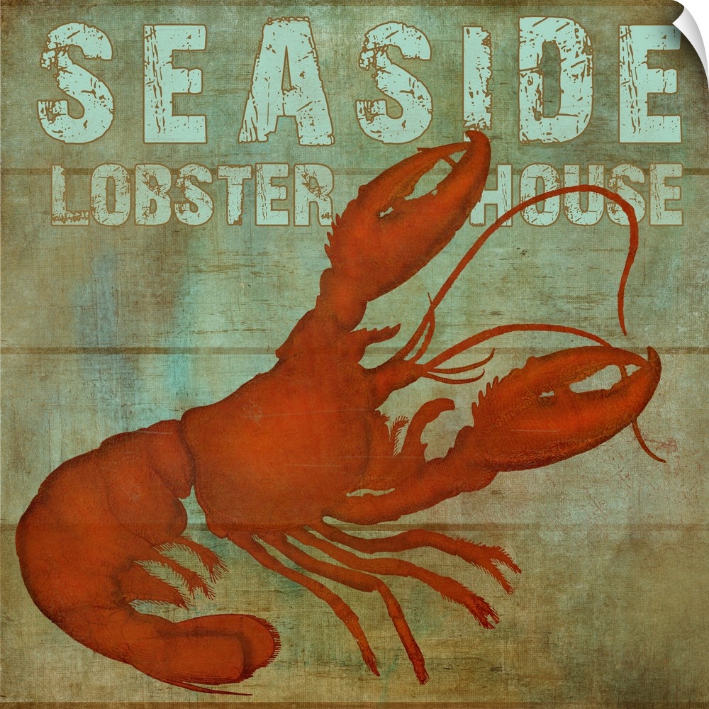 Sign for fresh seafood with a weathered wooden appearance.