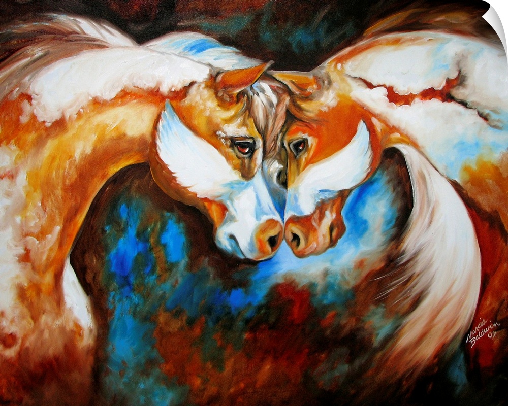 The Equine Spirit is captured with the boldness and bravery of the eagle soaring on high, an image suggested by the colora...