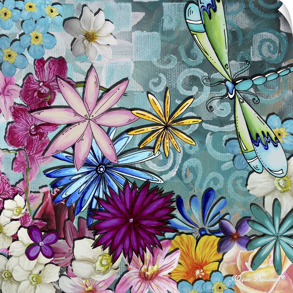 Whimsical Floral Collage I