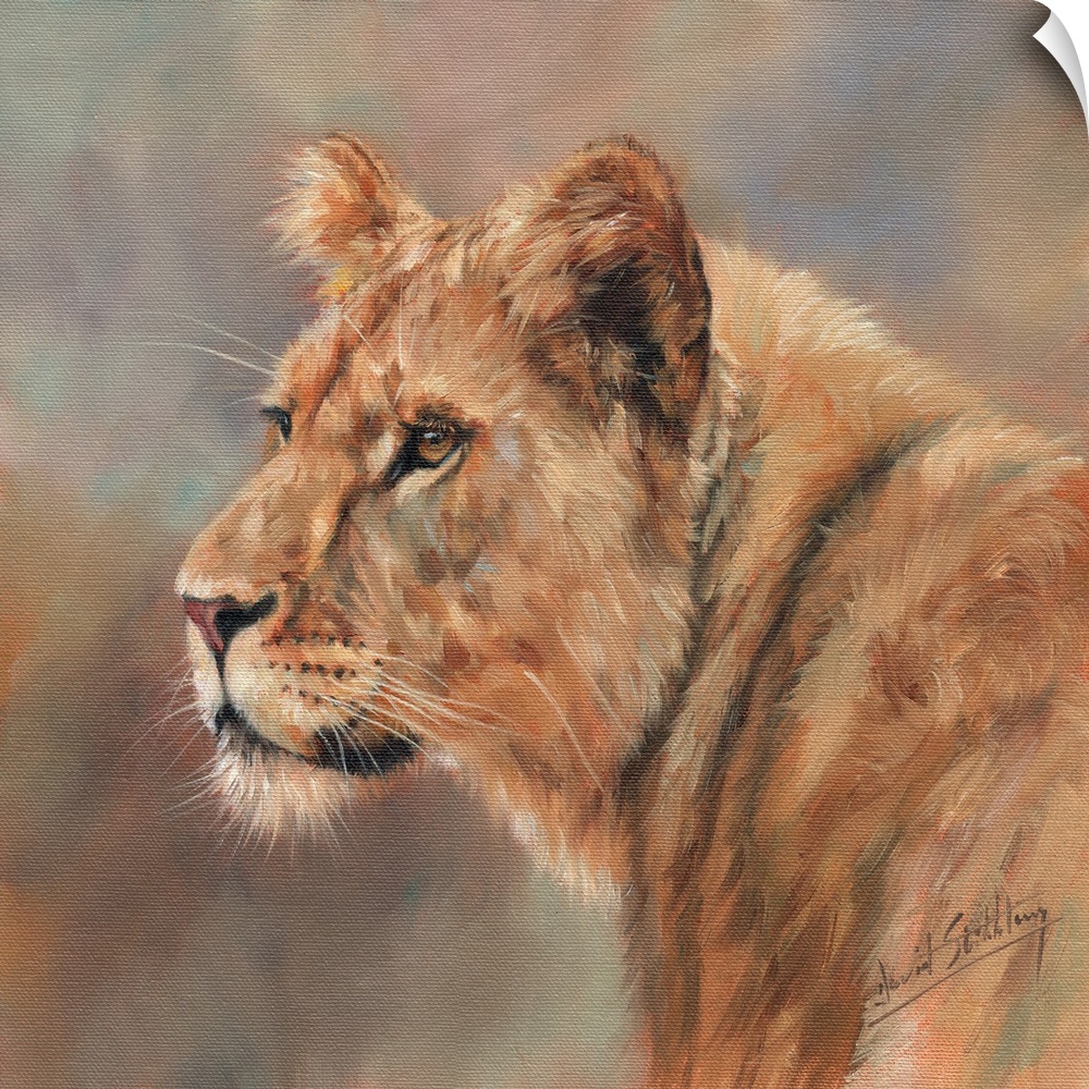 Contemporary painting of a female lion.
