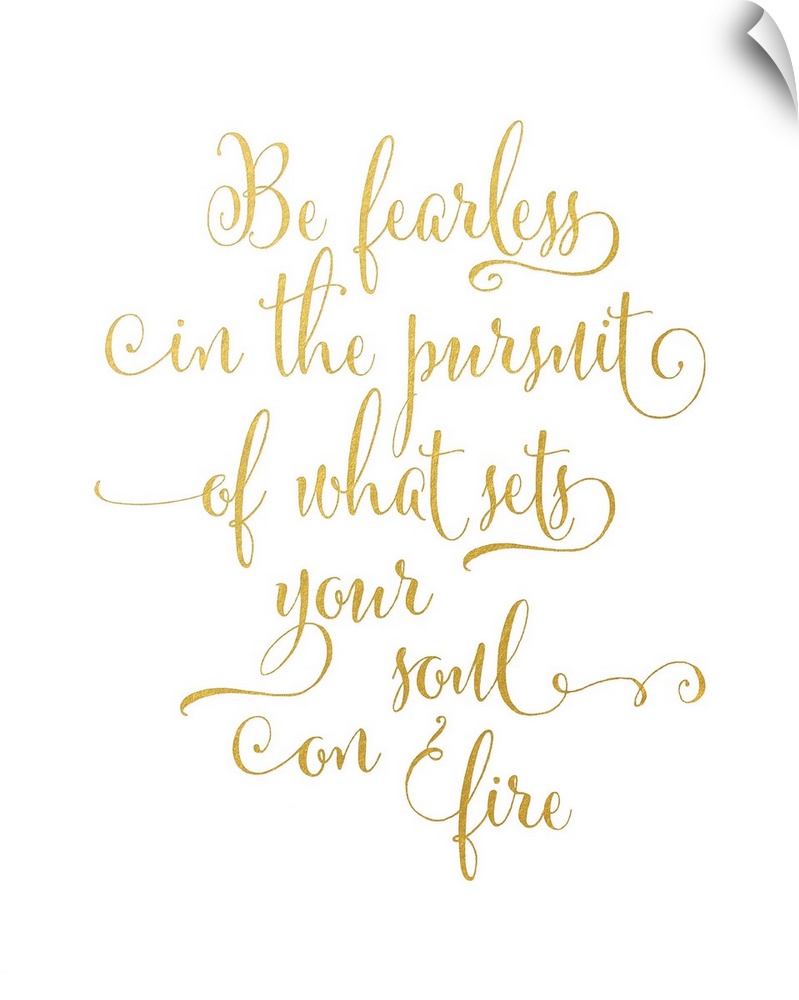 Handlettered inspirational sentiment in gold text on white.