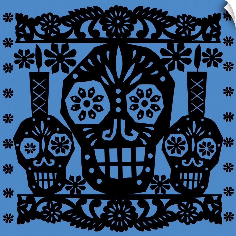 Happy Skulls papel picado 1