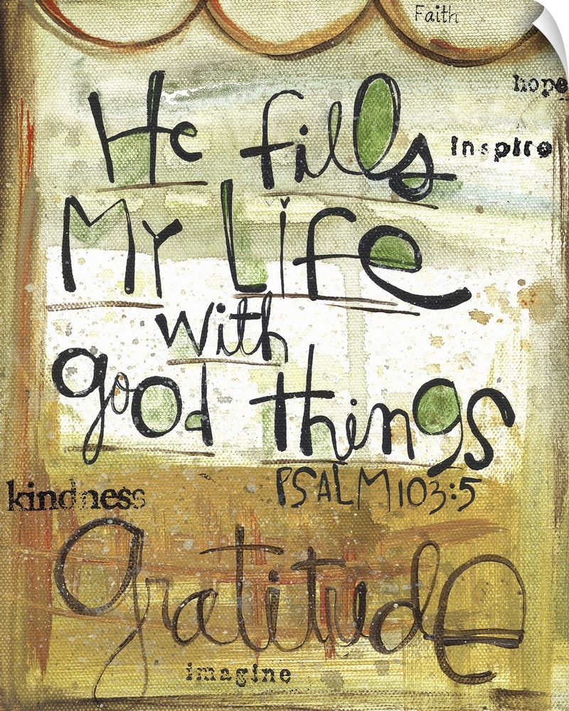 Handwritten artwork featuring a psalm.