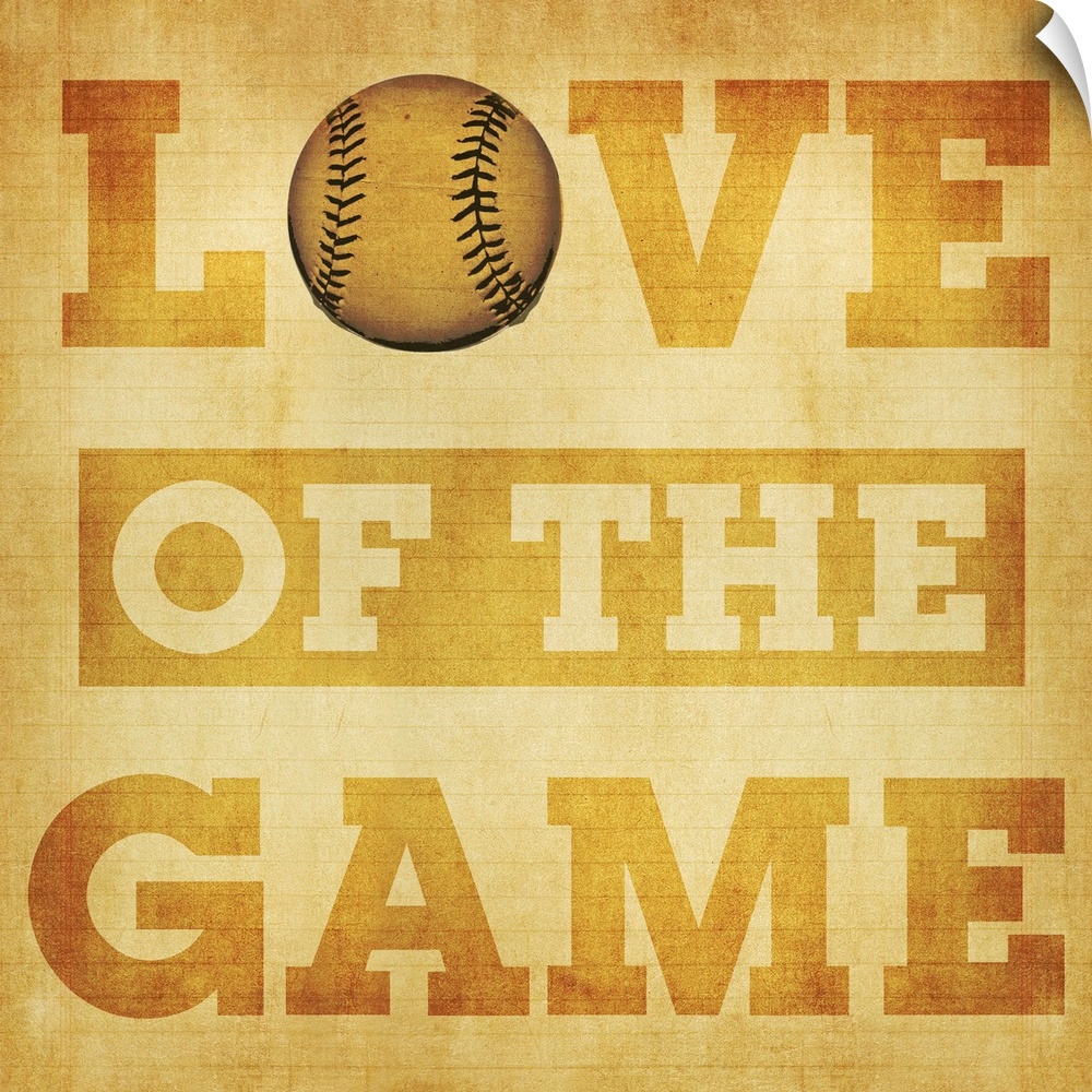 Love of the Game Typography Art - tan