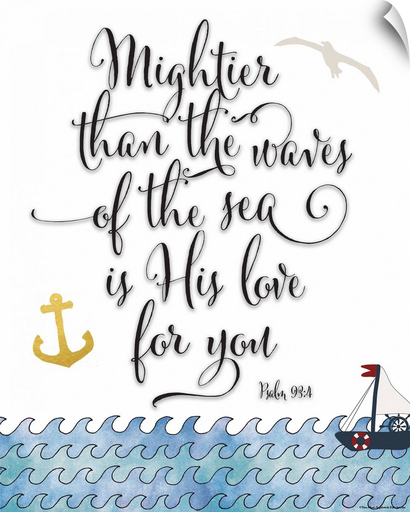 Contemporary nautical themed lettered artwork.