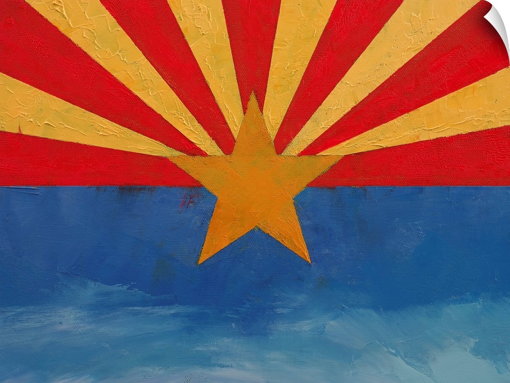 A contemporary painting of the Arizona state flag.