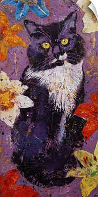Cat with Tiger Lilies