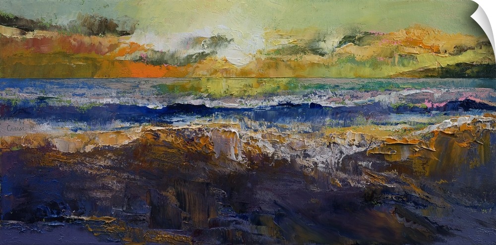 A contemporary painting of a seascape.