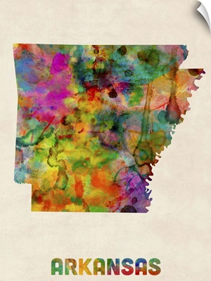 Arkansas Watercolor Map