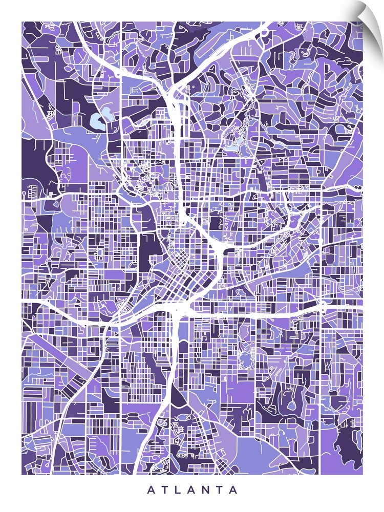 Street map of Atlanta, Georgia, United States