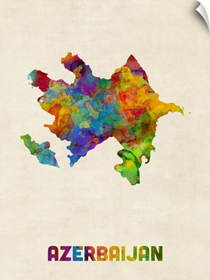 Azerbaijan Watercolor Map