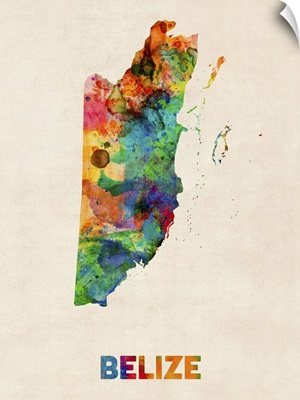 Belize Watercolor Map