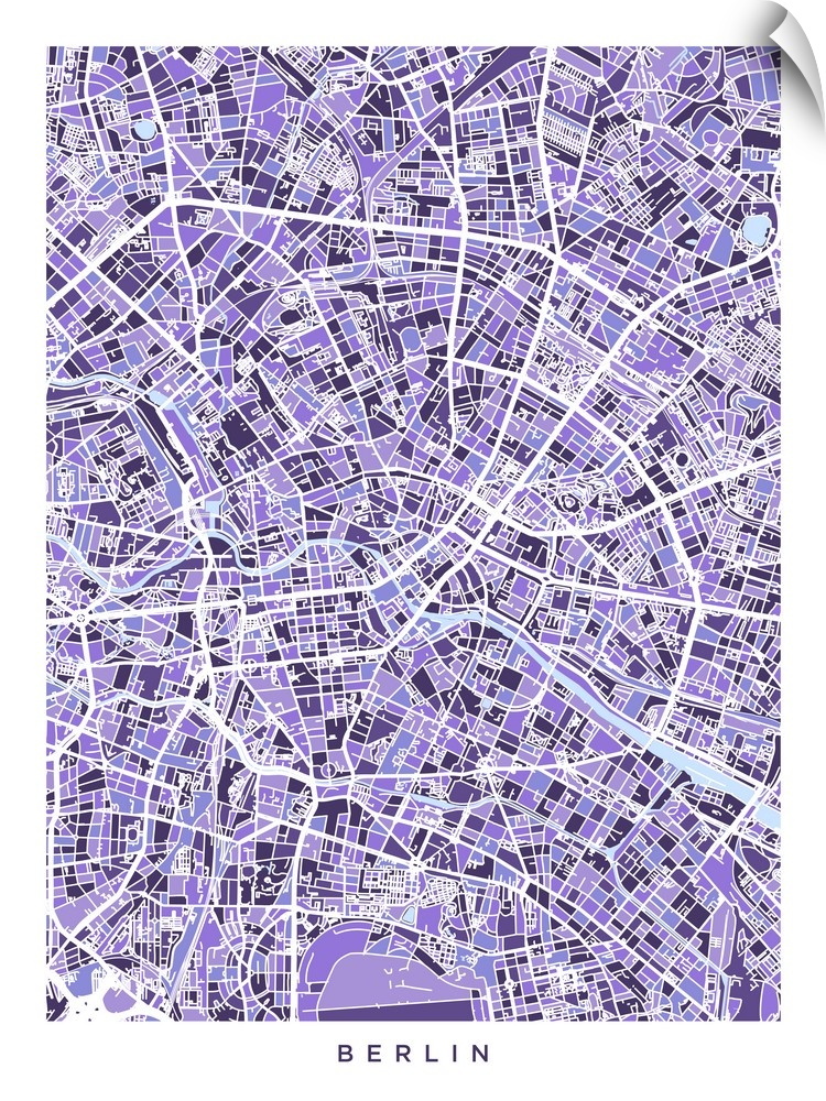 City street map of Berlin, Germany