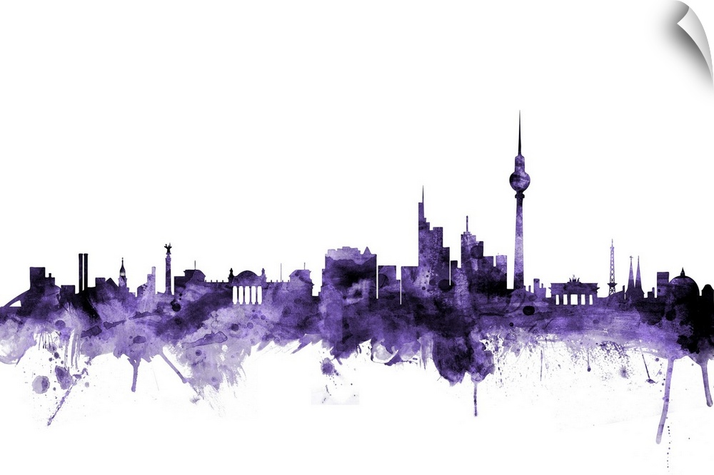 Watercolor art print of the skyline of Berlin, Germany