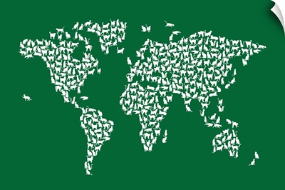Cats Map of the World, Dark Green