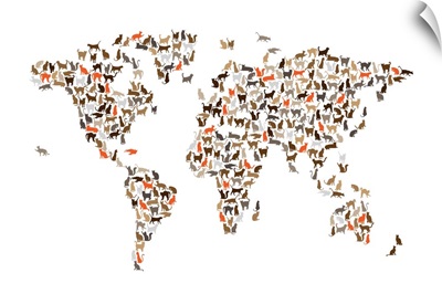 Cats Map of the World, Multicolor