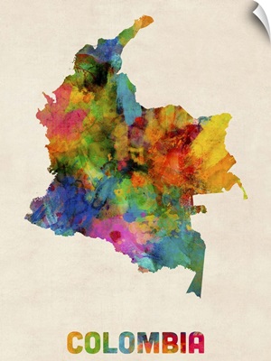 Colombia Watercolor Map