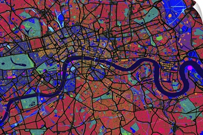 Colored map of London