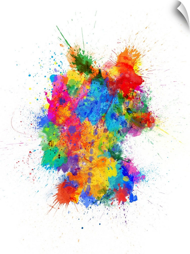 Paint splashes map of Germany