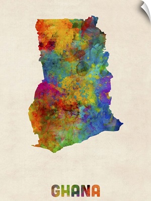 Ghana Watercolor Map