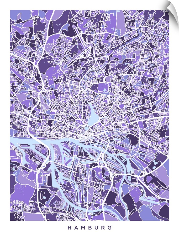 City street map of Hamburg, Germany