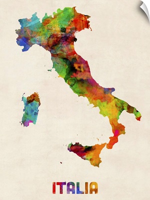 Italy Watercolor Map