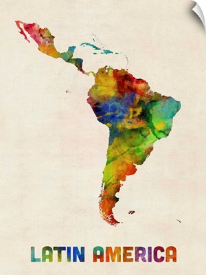 Latin America Watercolor Map